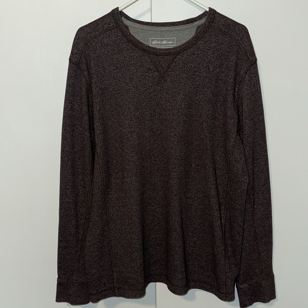 Eddie Bauer Thermal Waffle Knit Crewneck Pullover Top Mid-Weight Men’s XL